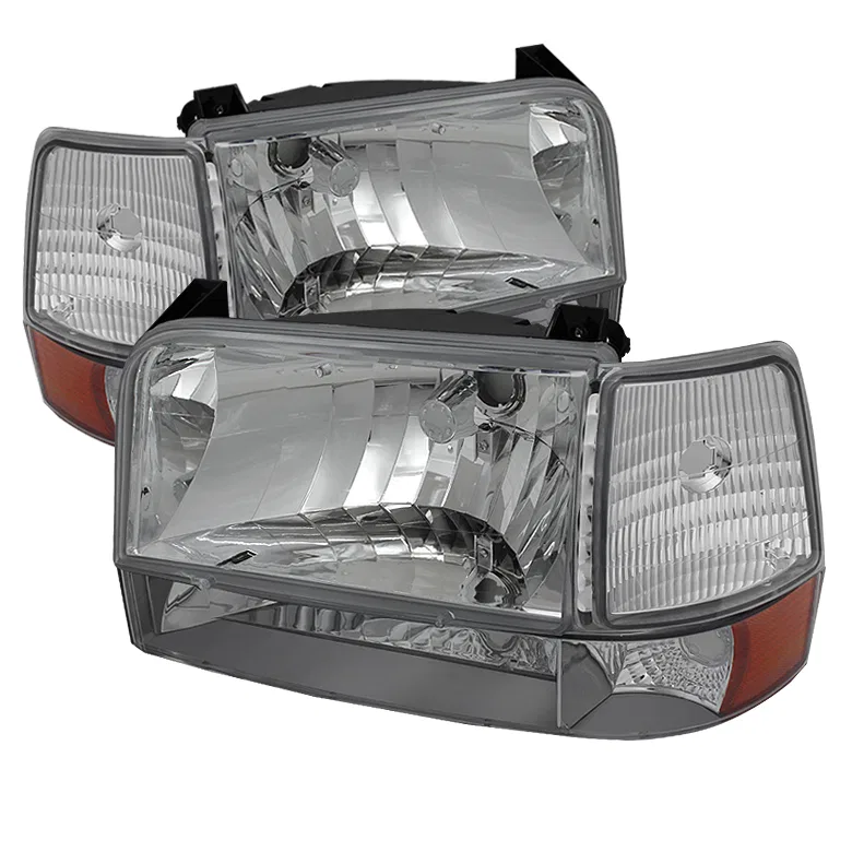 5073150 – SPYDER Headlight Assembly, Bulb Not Included Standard Beam Clear Lens Chrome Plated Housing Uses Stock Bulb...